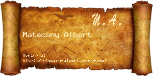 Matecsny Albert névjegykártya